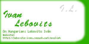ivan lebovits business card